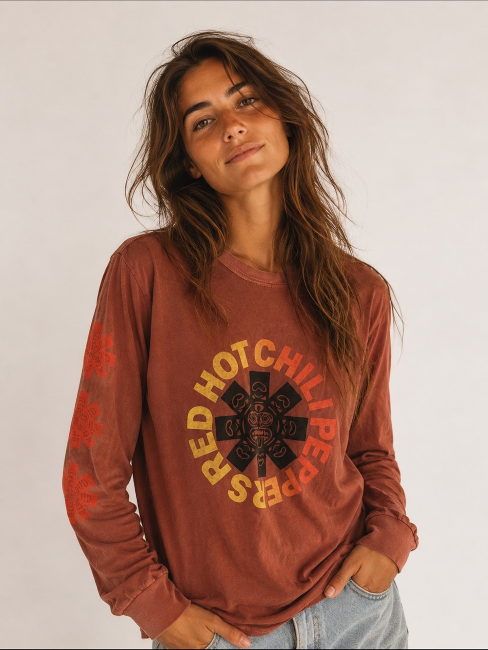 Red Hot Chili Peppers rust  Graphic Long Sleeve Tee